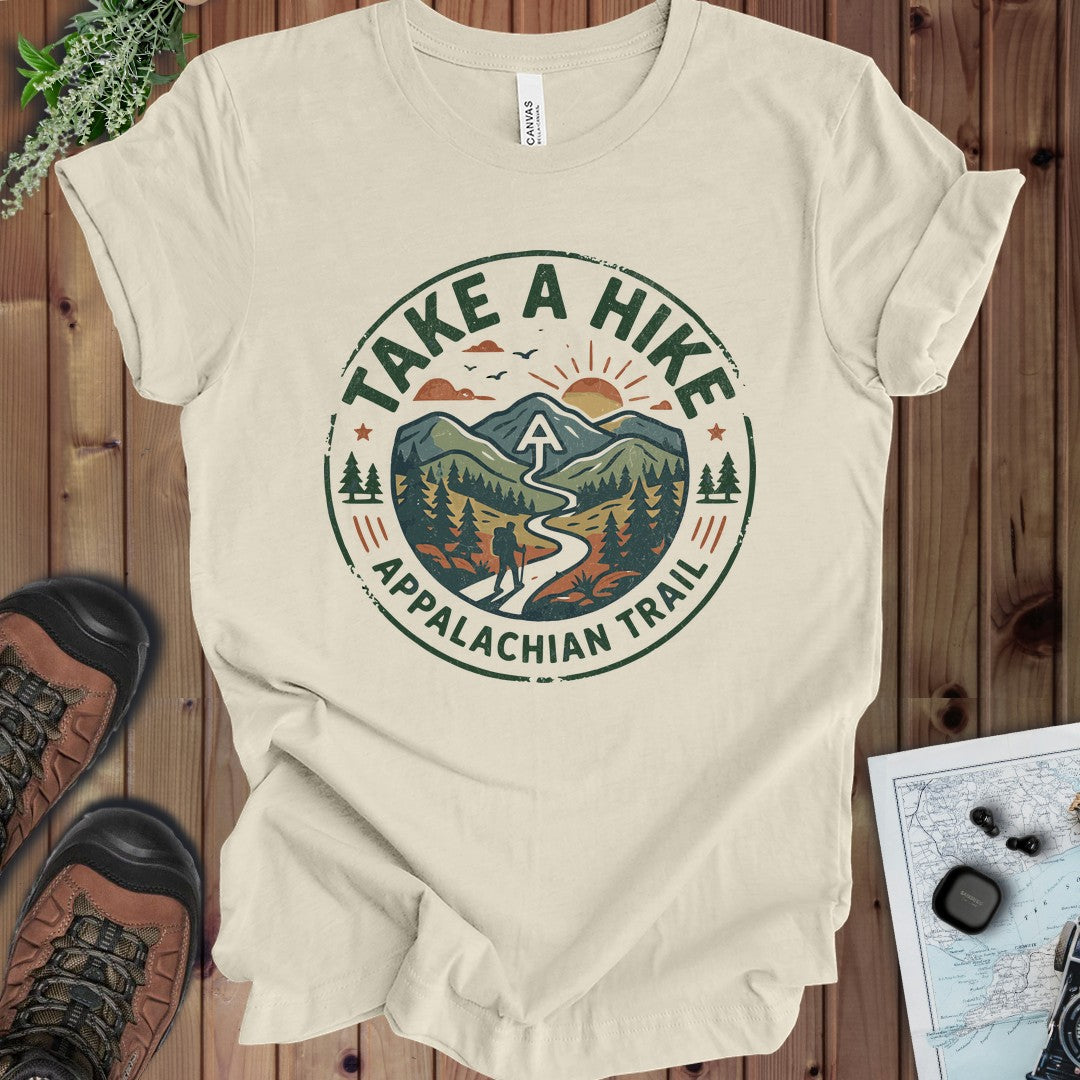 Take A Hike Appalachian Trail Graphic Kids T-Shirt in Natural