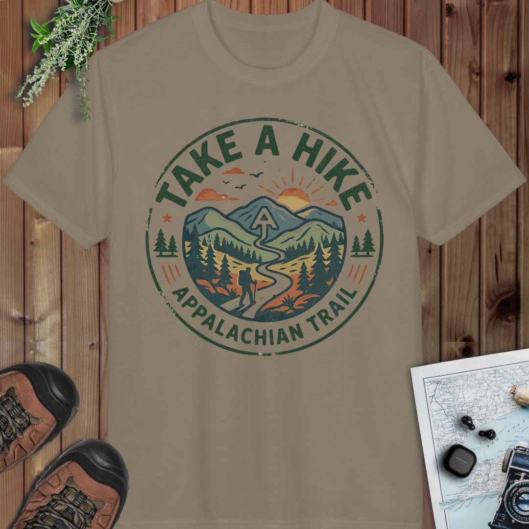 Take A Hike Appalachian Trail Graphic Performance T-Shirt in Prairie Dust