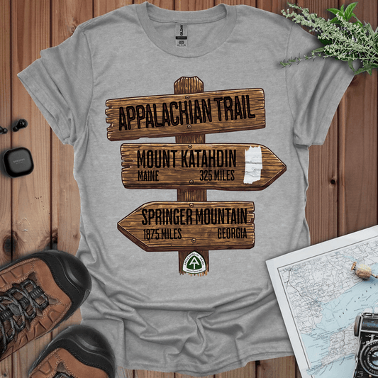 Appalachian Trail white blaze Katahdin Springer 2200 miles graphic t-shirt primary product view
