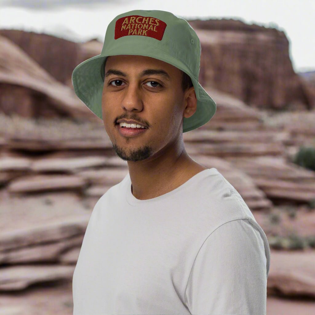 Arches National Park embroidered organic bucket hat alternate product angle