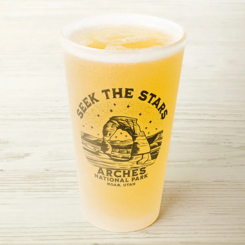 Arches National Park Frosted Pint Glass Seek The Stars - Parks ApparelDrinkware