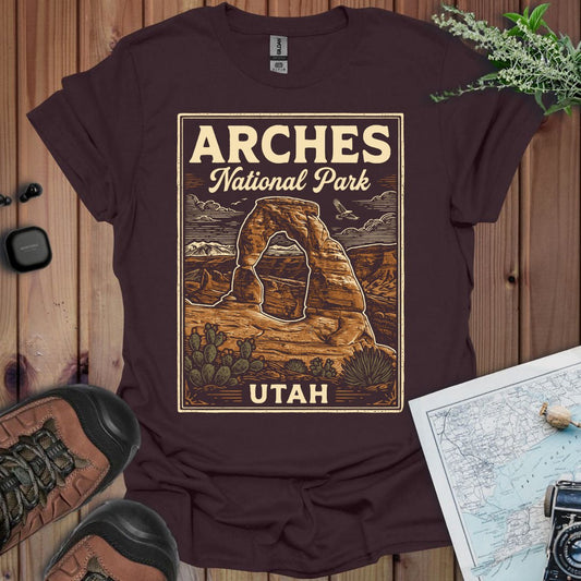 Arches National Park Poster Graphic T-Shirt - Parks ApparelT-Shirt