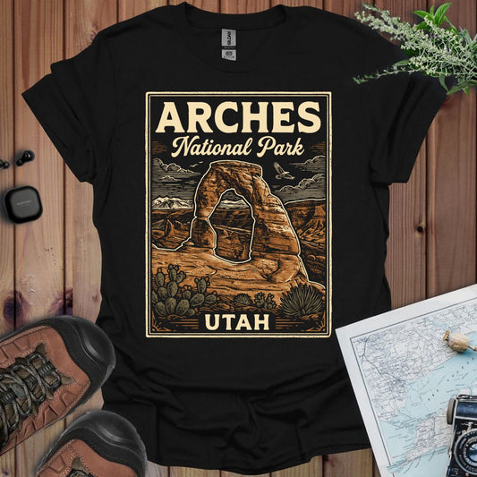Arches National Park Poster Graphic T-Shirt - Parks ApparelT-Shirt