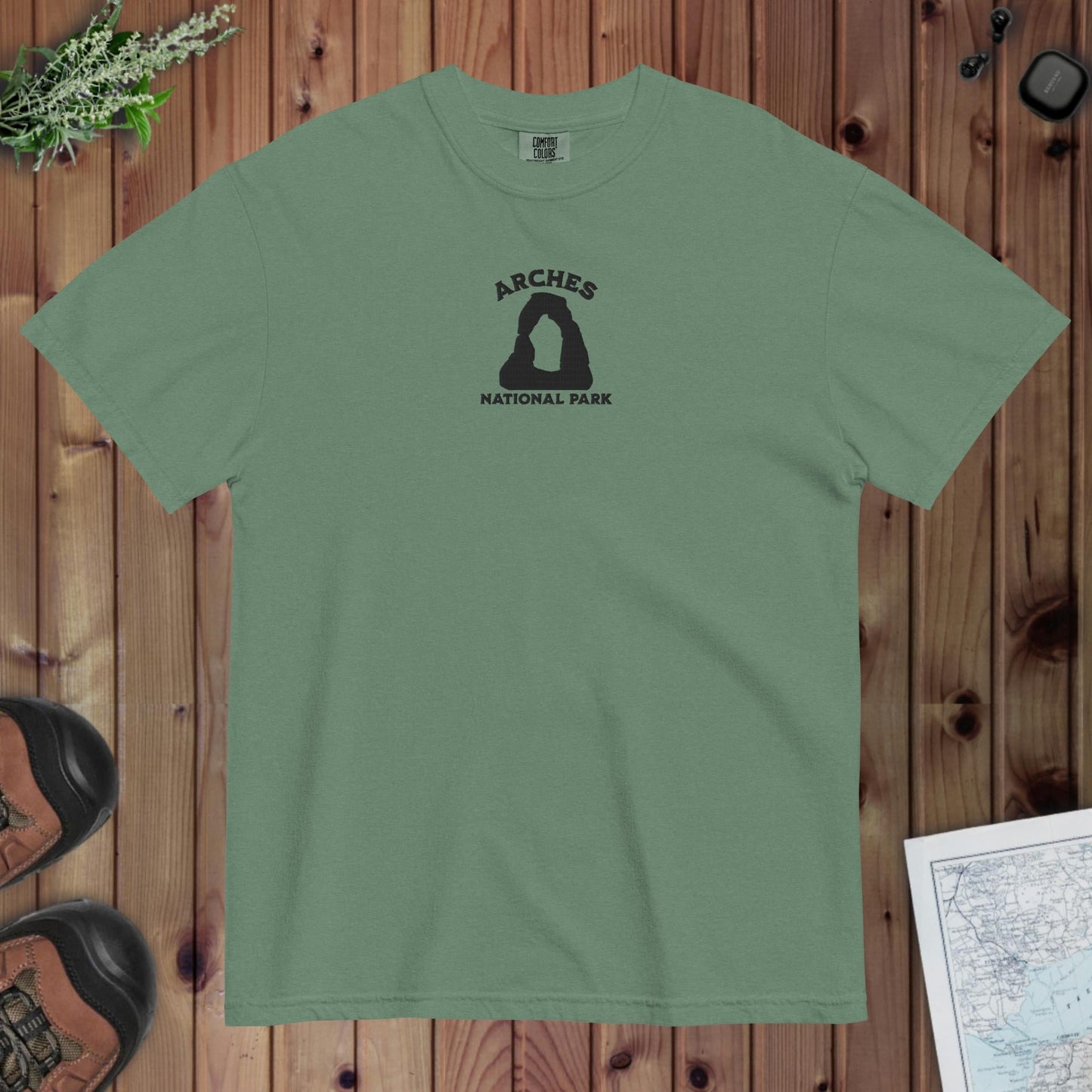 Arches National Park premium embroidered t-shirt detail or alternate product view