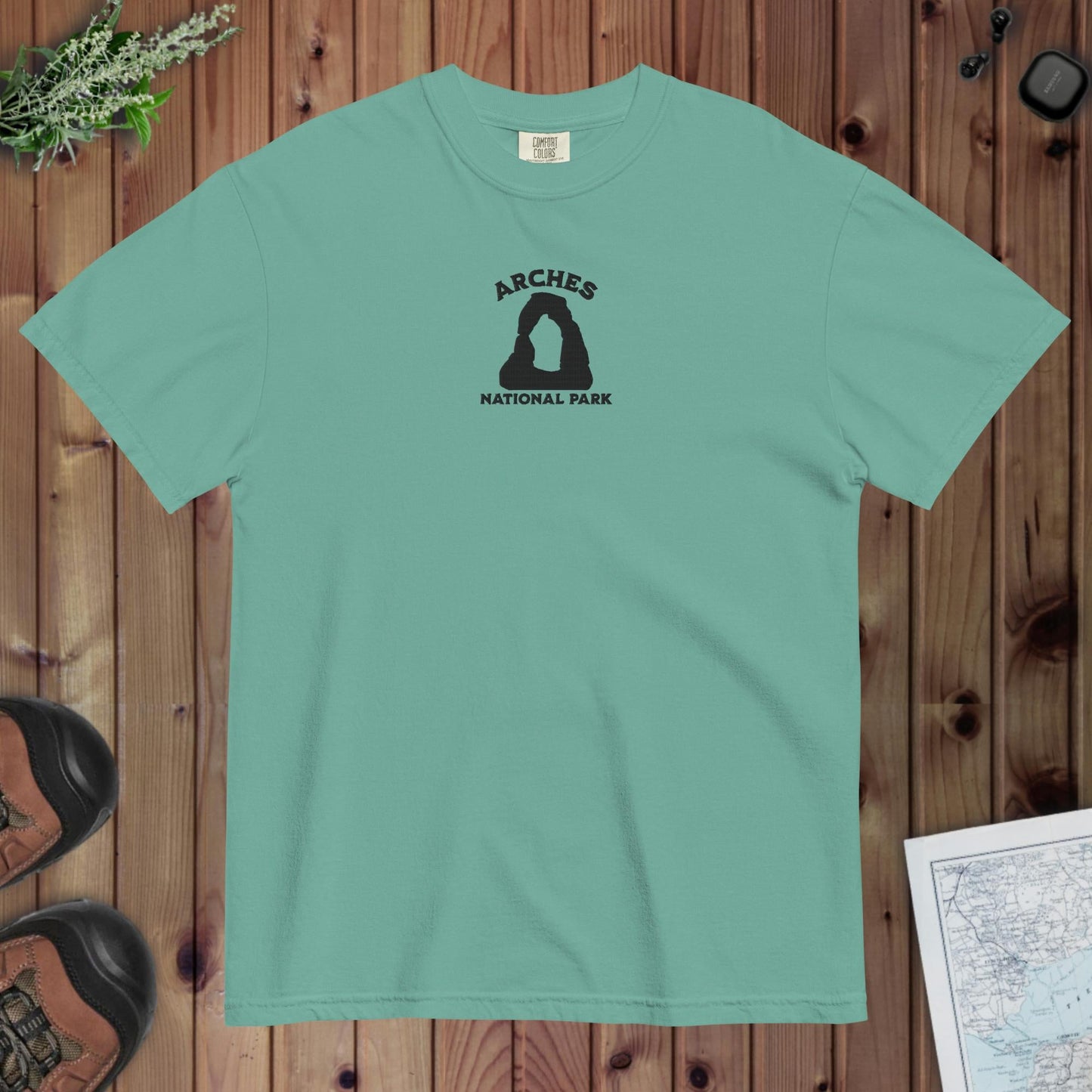 Arches National Park premium embroidered t-shirt detail or alternate product view