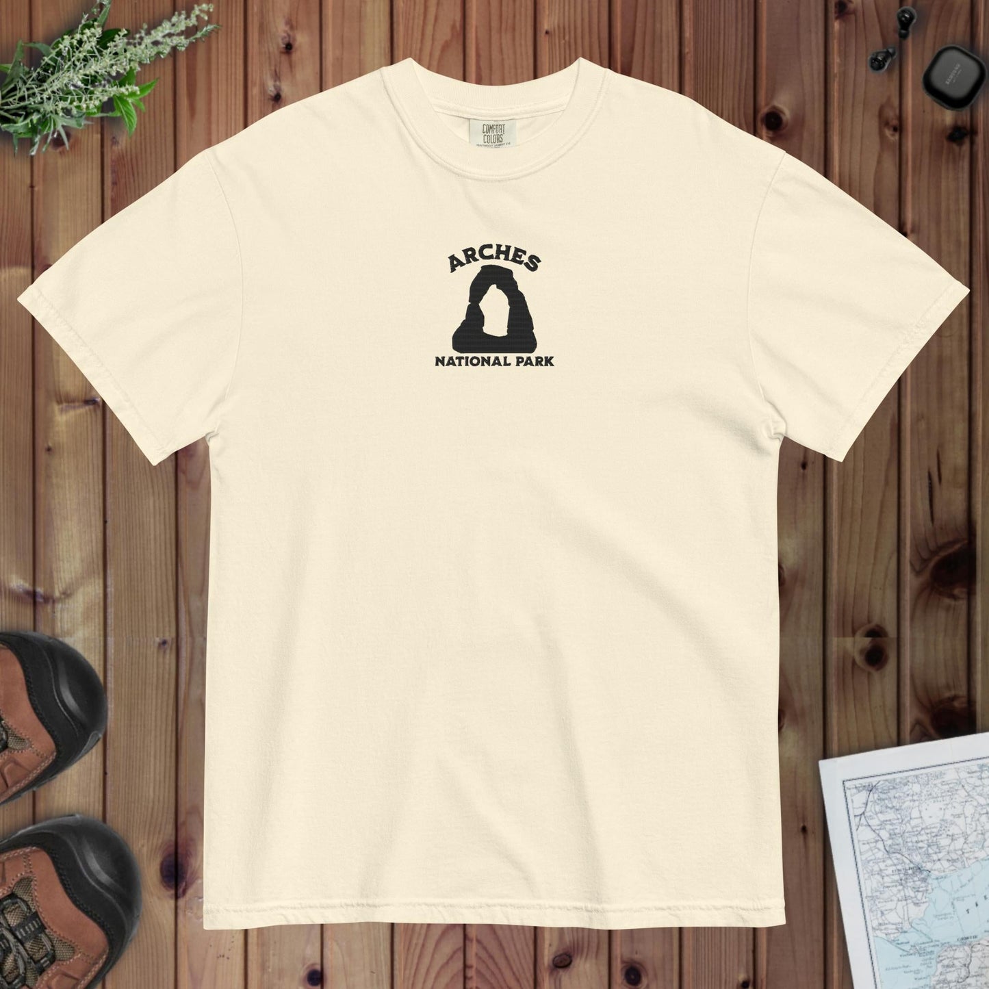 Arches National Park premium embroidered t-shirt detail or alternate product view