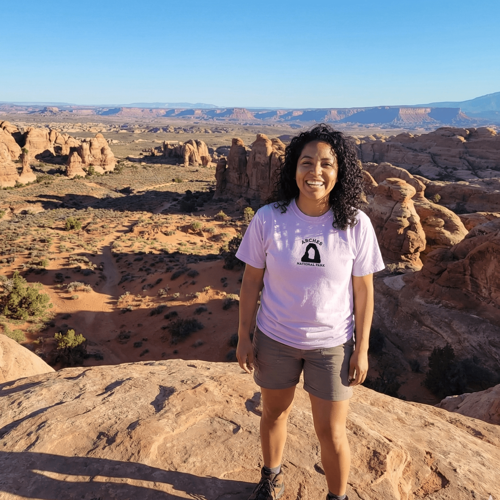 Arches National Park premium embroidered t-shirt alternate apparel color or product angle