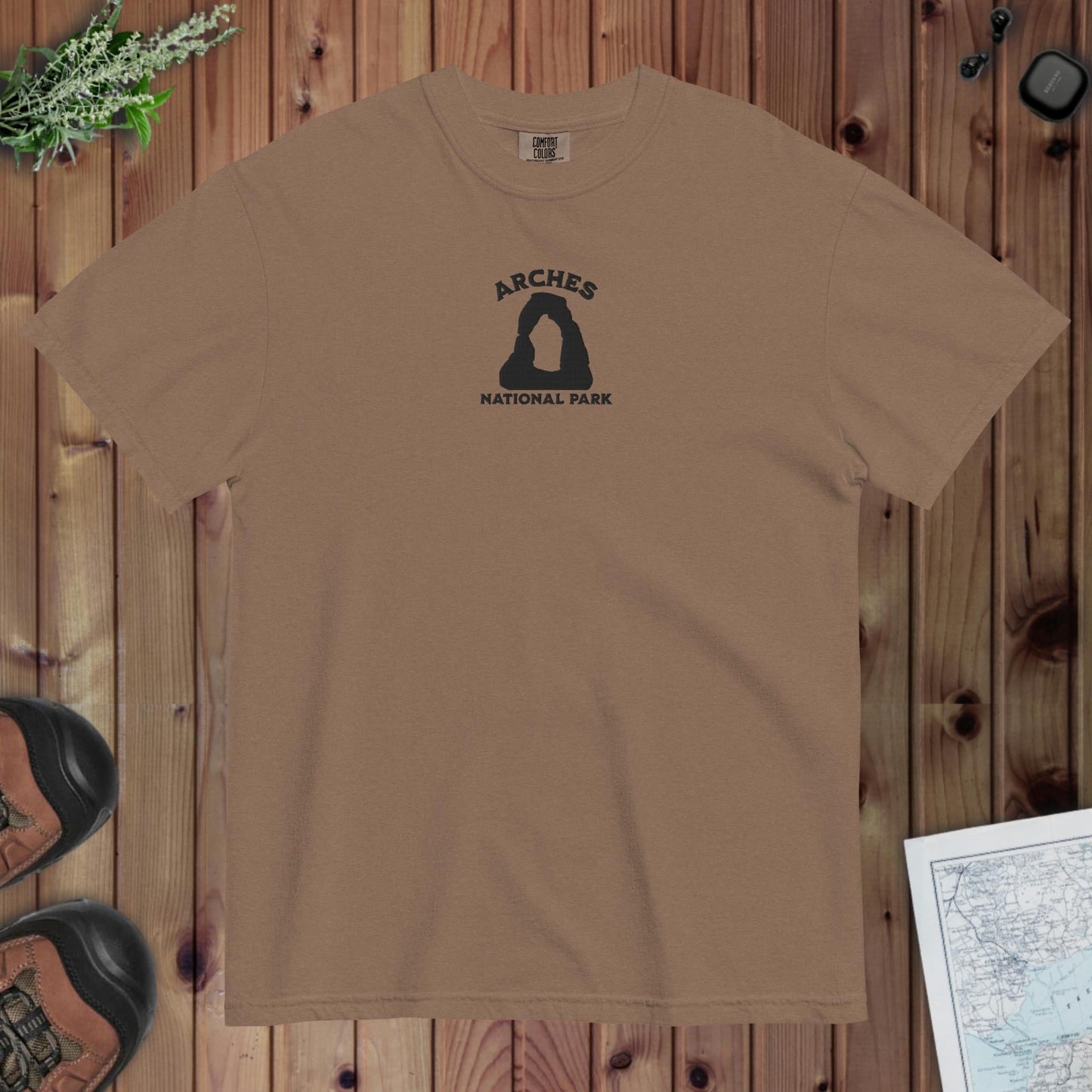 Arches National Park premium embroidered t-shirt alternate apparel color or product angle