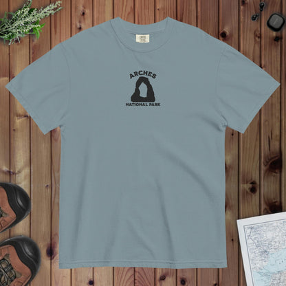 Arches National Park premium embroidered t-shirt alternate apparel color or product angle