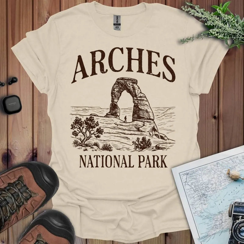Arches National Park rustic graphic t-shirt alternate apparel color or product angle