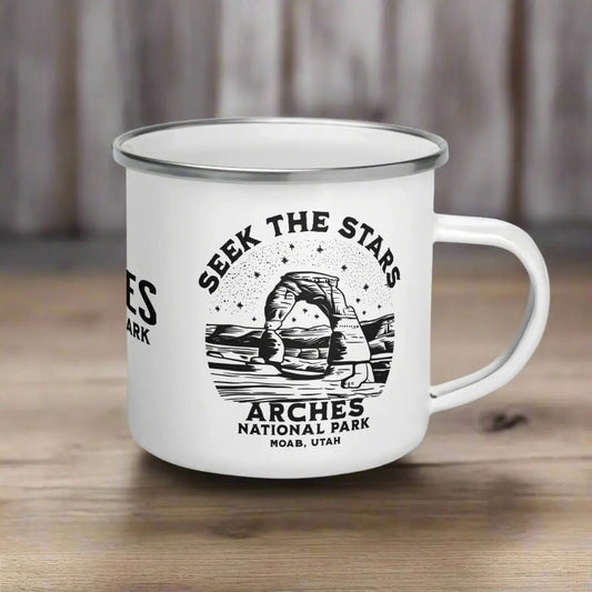 Arches National Park Seek The Stars Durable Enamel Camp Mug - Parks Apparelcamp mug