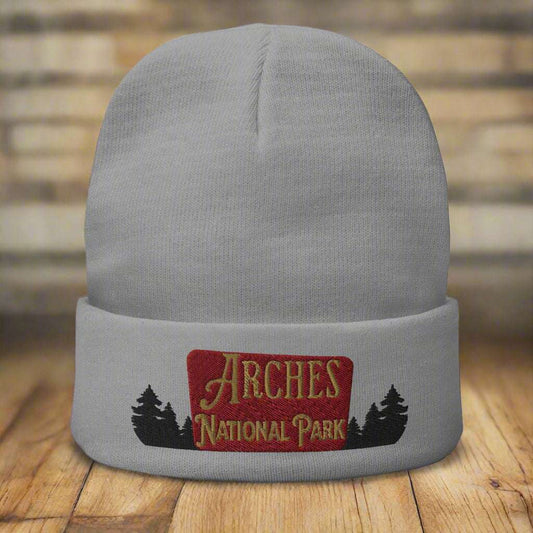 Arches National Park Sign Embroidered Beanie - Parks ApparelBeanie