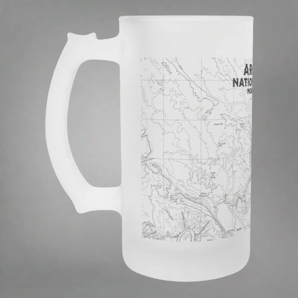 Arches National Park Topographic Frosted Pint Mug Moab Utah - Parks ApparelDrinkware