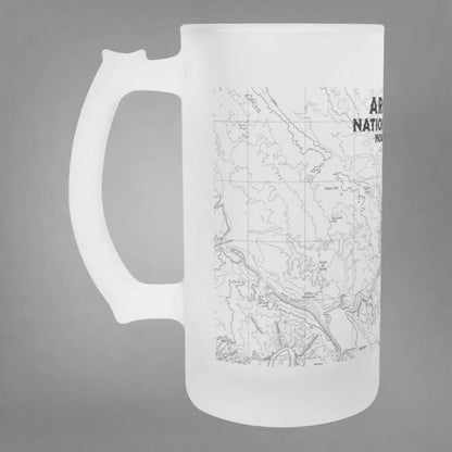 Arches National Park Topographic Frosted Pint Mug Moab Utah - Parks ApparelDrinkware