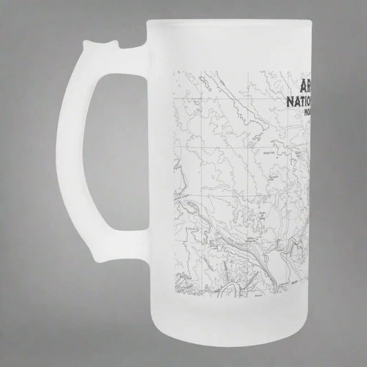 Arches National Park Topographic Frosted Pint Mug Moab Utah - Parks ApparelDrinkware