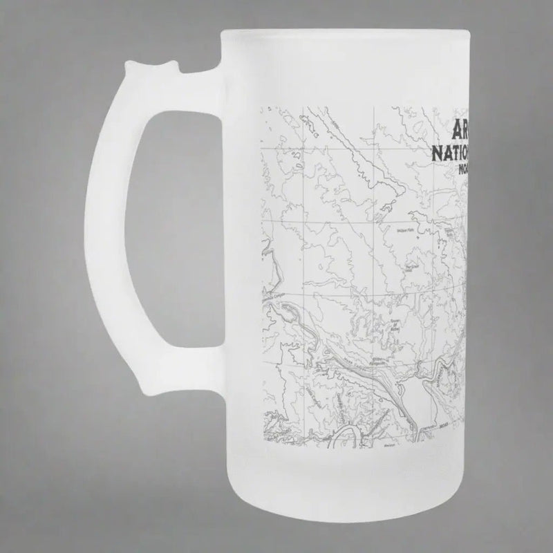 Arches National Park Topographic Frosted Pint Mug Moab Utah - Parks ApparelDrinkware