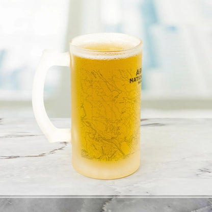 Arches National Park Topographic Frosted Pint Mug Moab Utah - Parks ApparelDrinkware