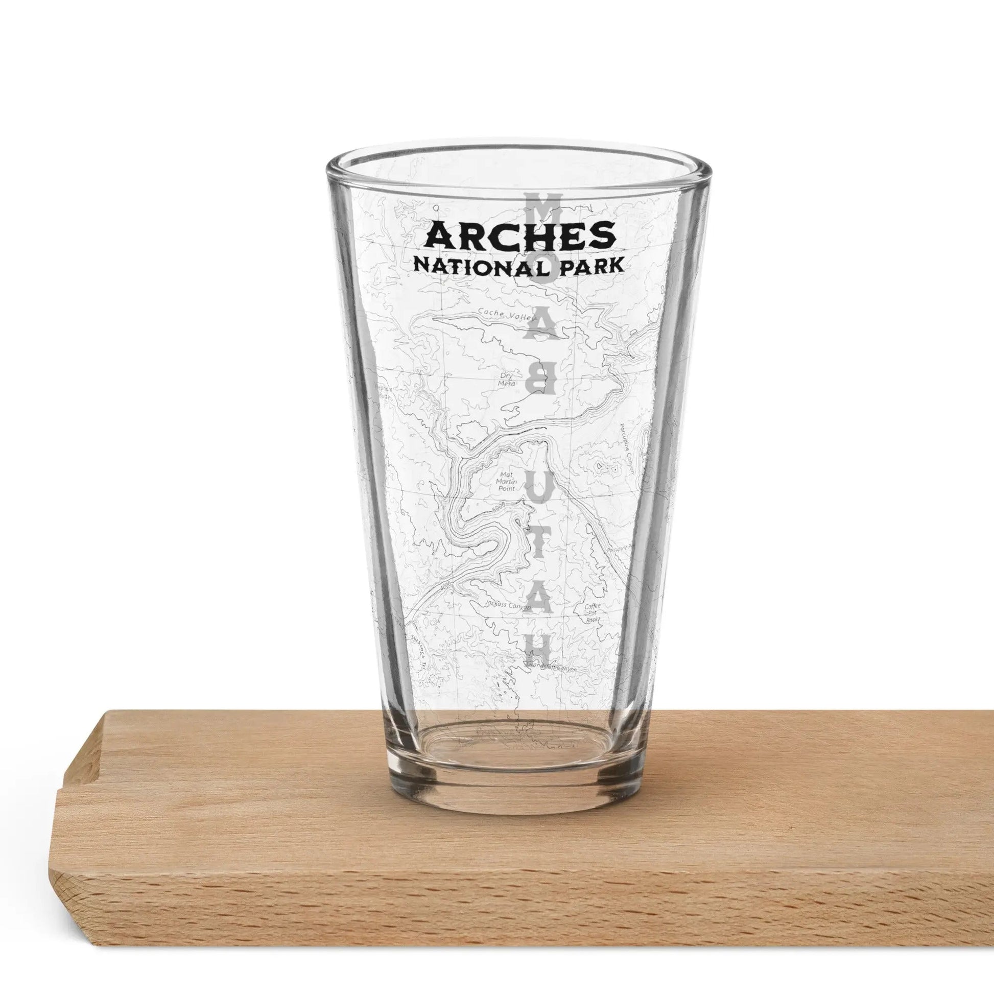 Arches National Park Topographic Pint Glass Moab Utah - Parks Apparelpint glass