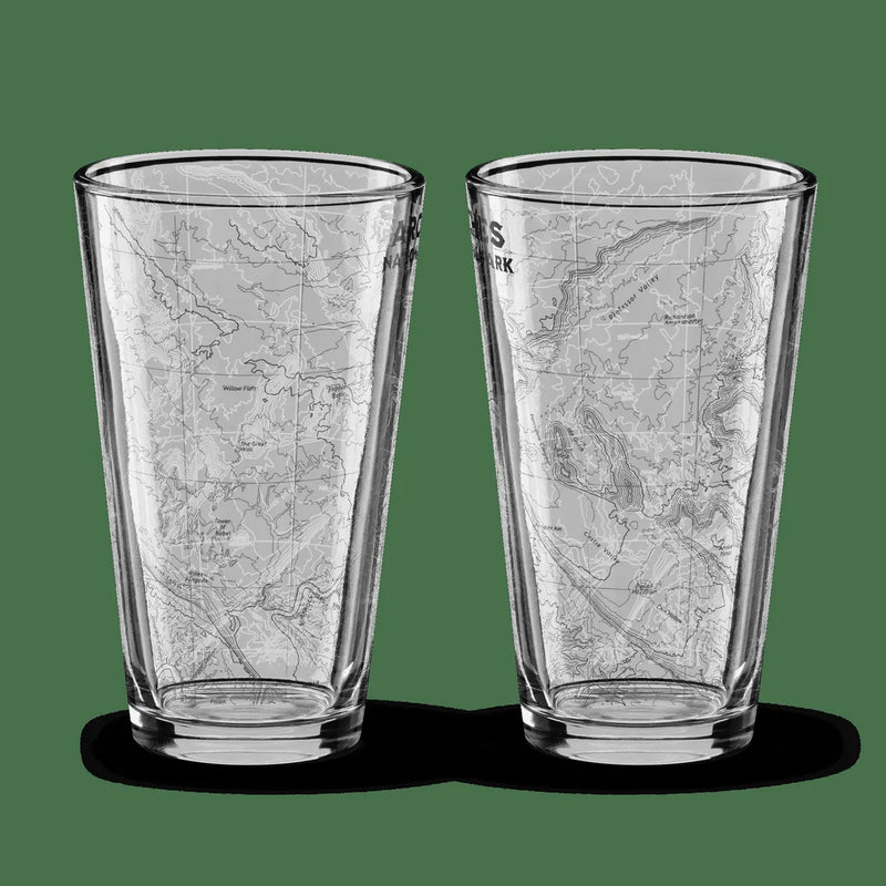 Arches National Park Topographic Pint Glass Moab Utah - Parks Apparelpint glass