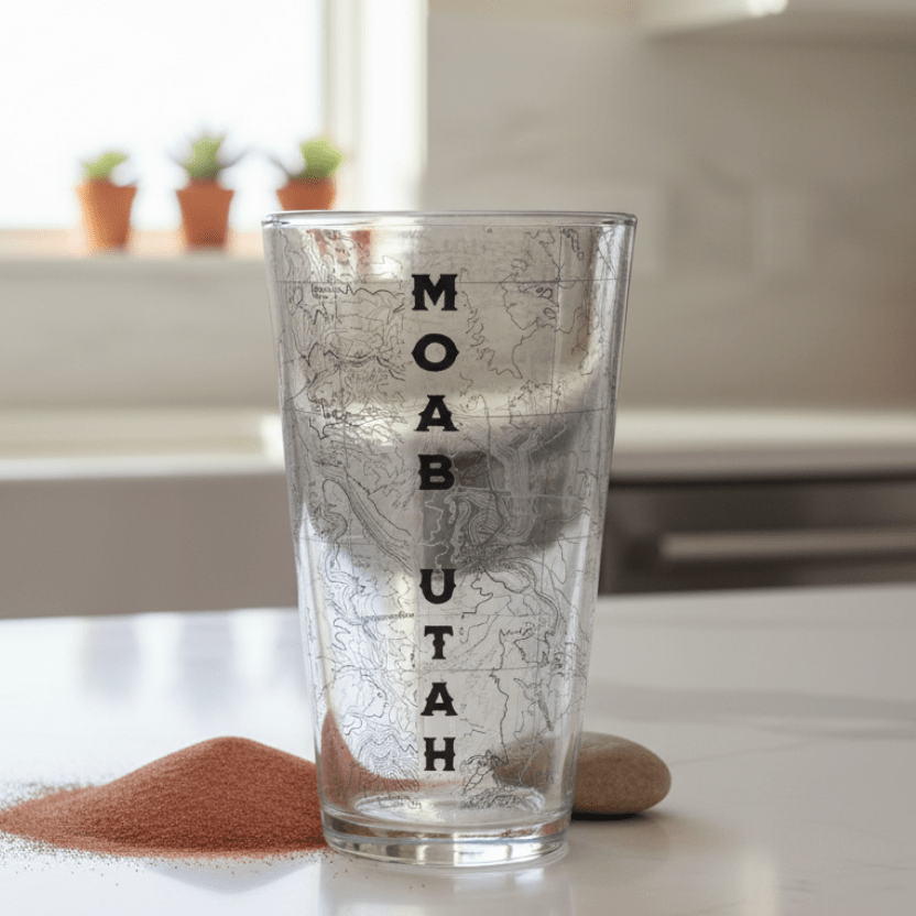 Arches National Park Topographic Pint Glass Moab Utah - Parks Apparelpint glass
