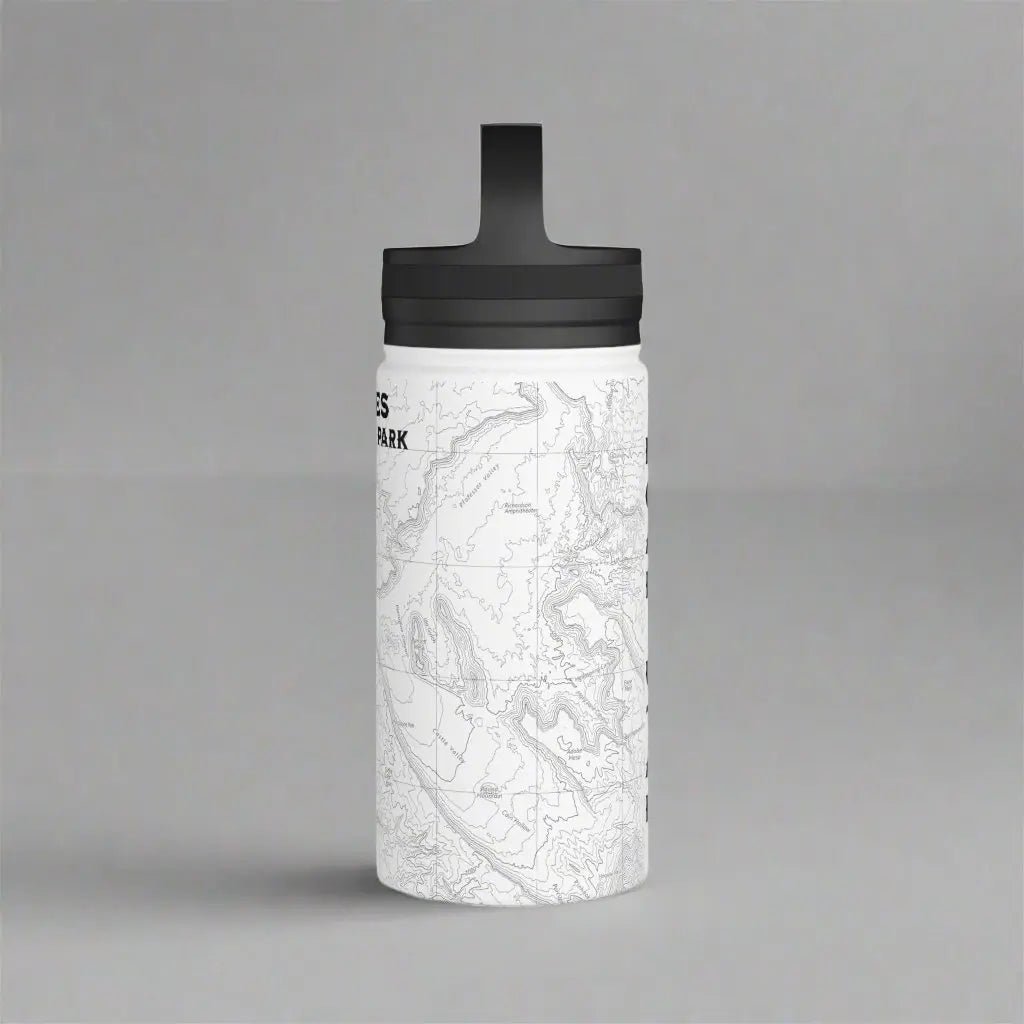 Arches National Park Topographic Steel Water Bottle Handle Lid - Parks ApparelMug