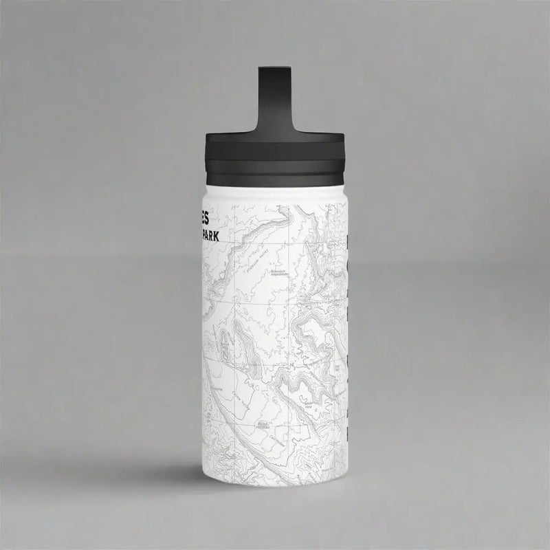 Arches National Park Topographic Steel Water Bottle Handle Lid - Parks ApparelMug