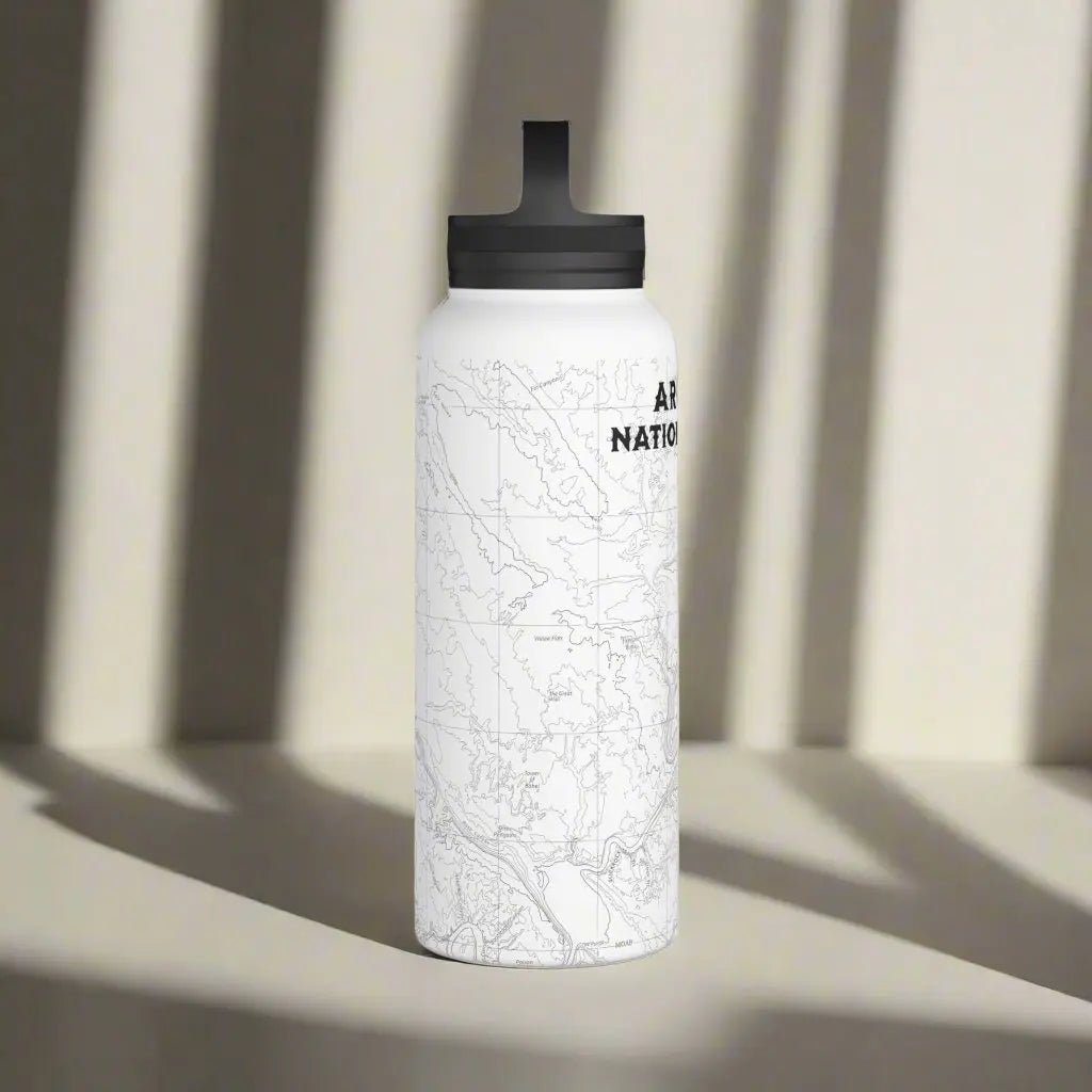 Arches National Park Topographic Steel Water Bottle Handle Lid - Parks ApparelMug