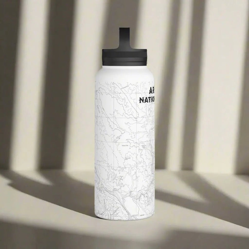 Arches National Park Topographic Steel Water Bottle Handle Lid - Parks ApparelMug