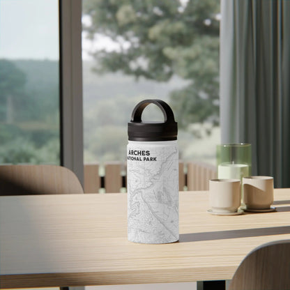 Arches National Park Topographic Steel Water Bottle Handle Lid - Parks ApparelMug