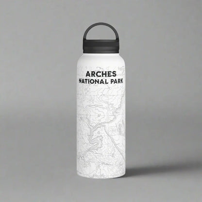 Arches National Park Topographic Steel Water Bottle Handle Lid - Parks ApparelMug