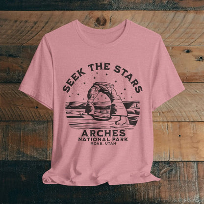 Arches National Park Unisex Fit Short Sleeve Tee Seek The Stars – Parks Apparel