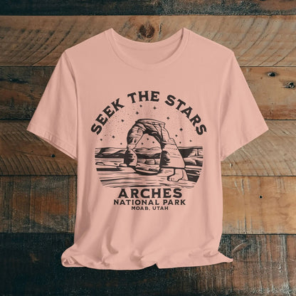 Arches National Park Unisex Fit Short Sleeve Tee Seek The Stars – Parks Apparel