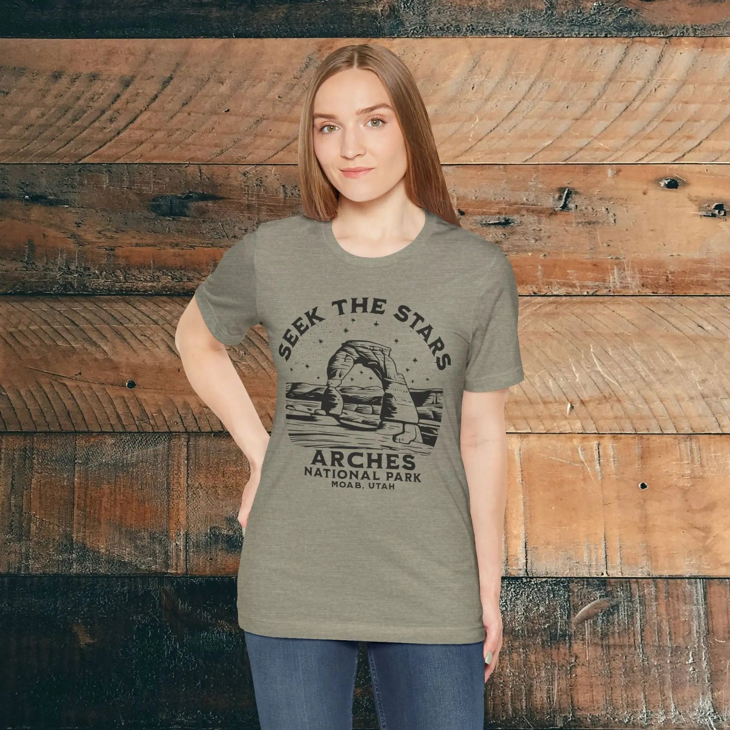 Arches National Park Unisex Fit Short Sleeve Tee Seek The Stars – Parks Apparel