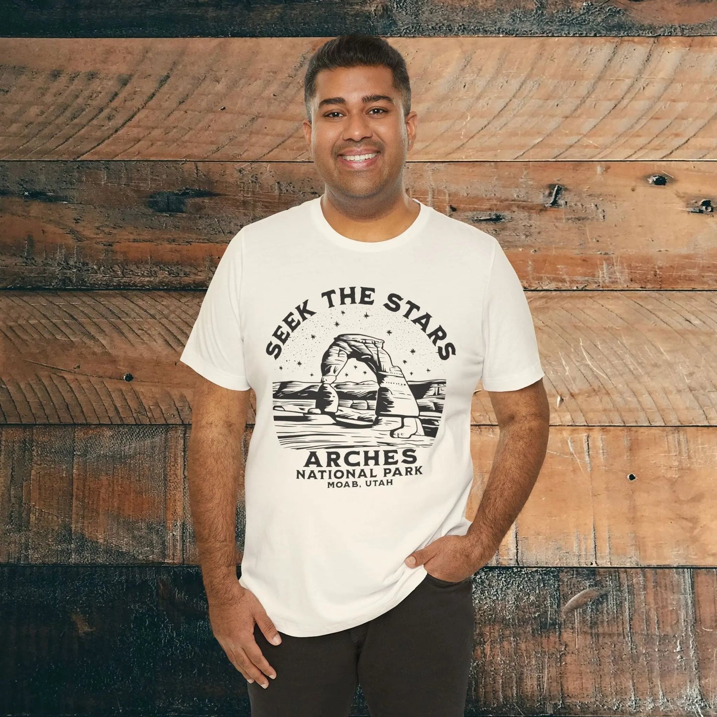 Arches National Park Unisex Fit Short Sleeve Tee Seek The Stars – Parks Apparel