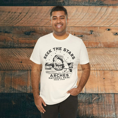 Arches National Park Unisex Fit Short Sleeve Tee Seek The Stars – Parks Apparel