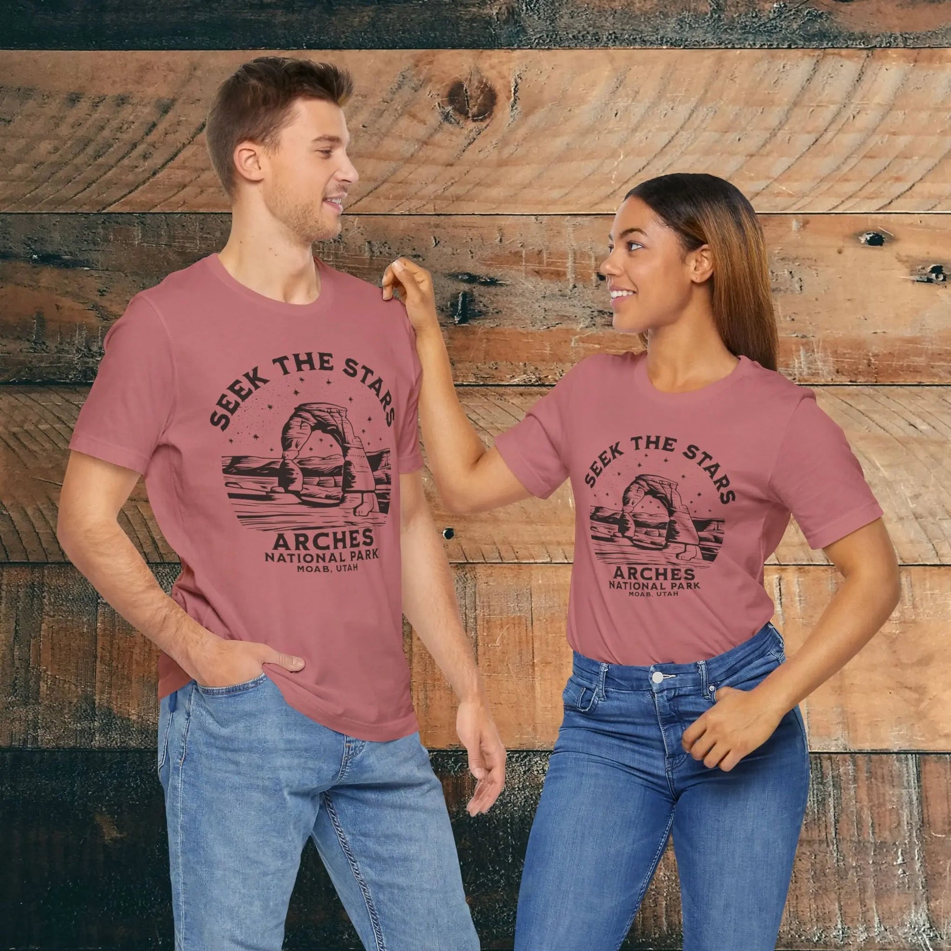 Arches National Park Unisex Fit Short Sleeve Tee Seek The Stars – Parks Apparel