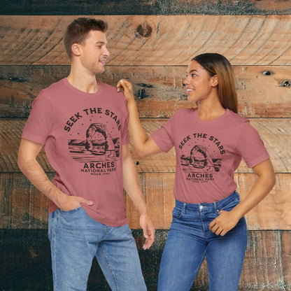 Arches National Park Unisex Fit Short Sleeve Tee Seek The Stars – Parks Apparel