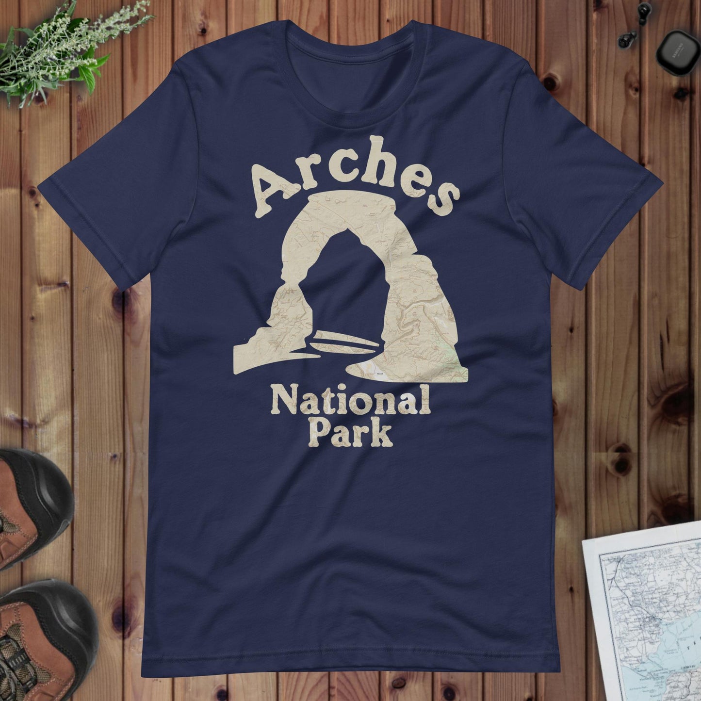 Arches National Park topo t-shirt alternate apparel color or product angle