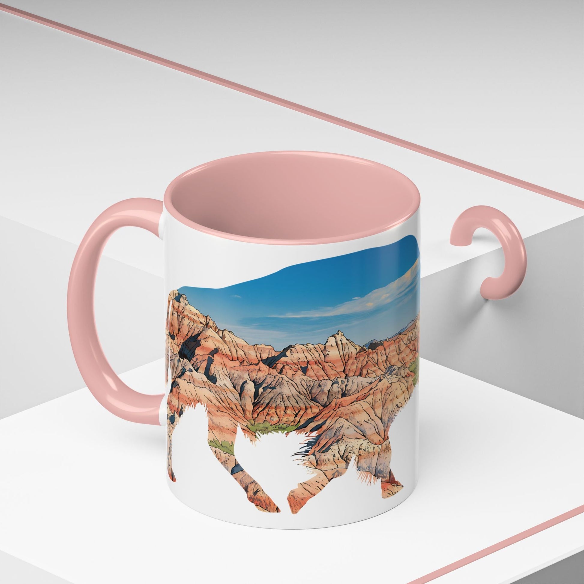 Badlands National Park South Dakota buffalo accent mug showing design detail or product variation