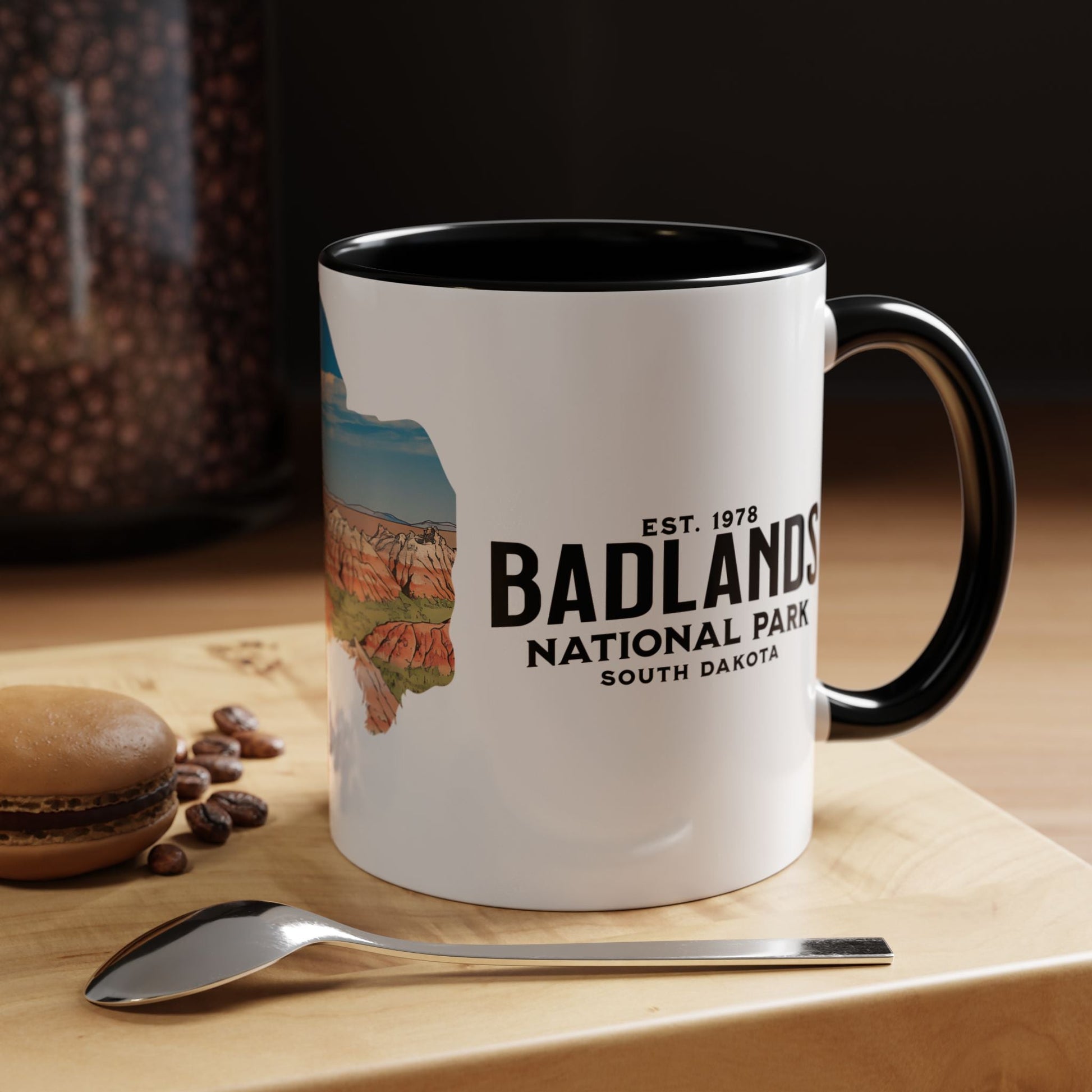 Badlands National Park South Dakota buffalo accent mug showing design detail or product variation