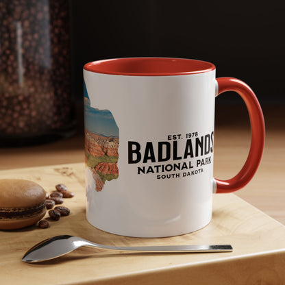 Badlands National Park South Dakota buffalo accent mug shown from alternate product angle
