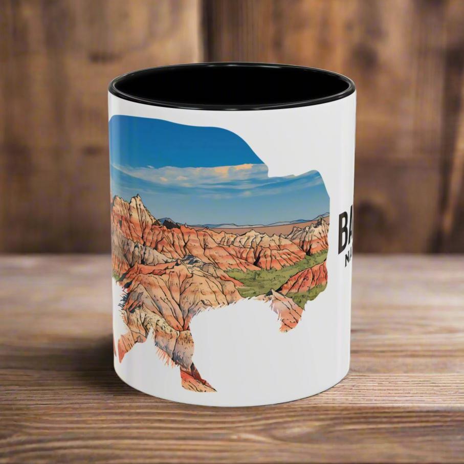 Badlands National Park South Dakota buffalo accent mug shown as primary product image