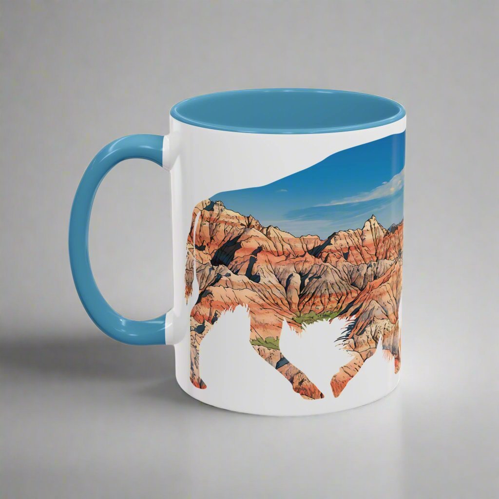 Badlands National Park South Dakota buffalo accent mug showing design detail or product variation
