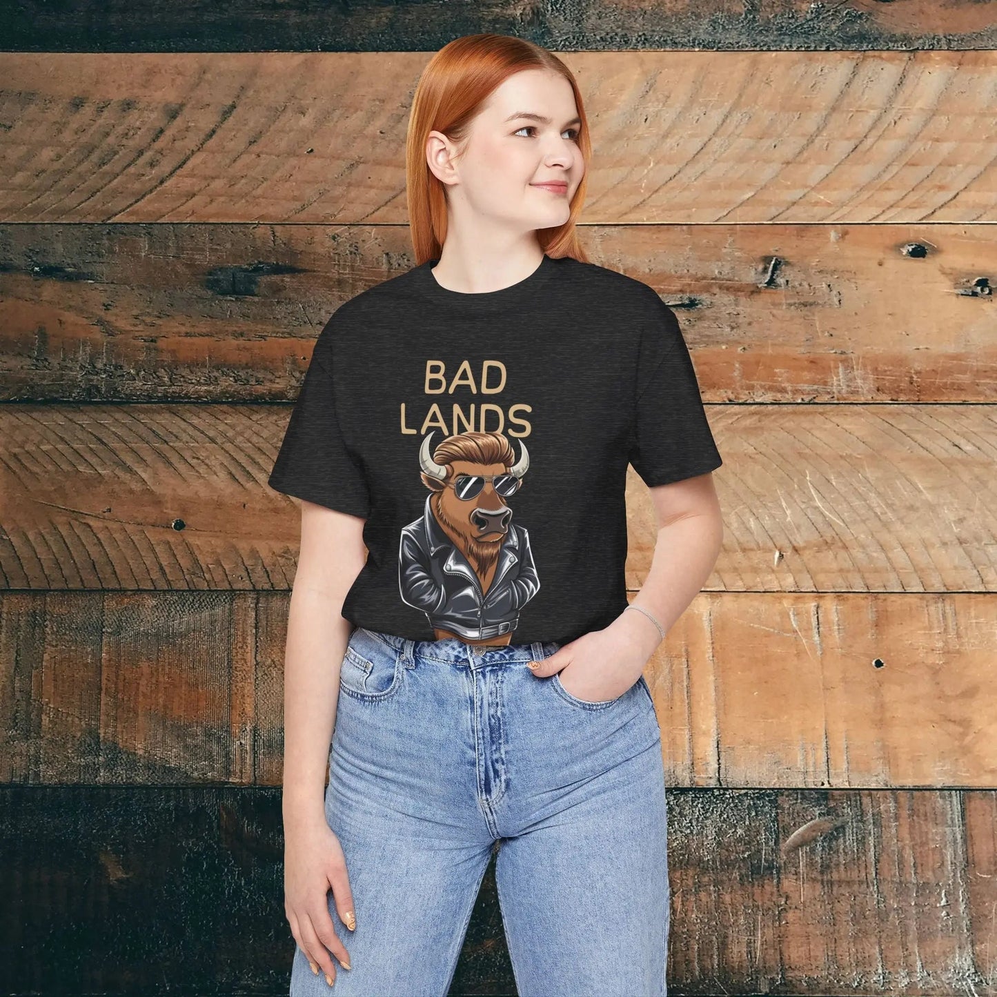 Badlands National Park Bad Lands buffalo graphic t-shirt shown in alternate apparel color