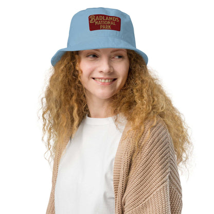 Badlands National Park embroidered organic bucket hat alternate product angle