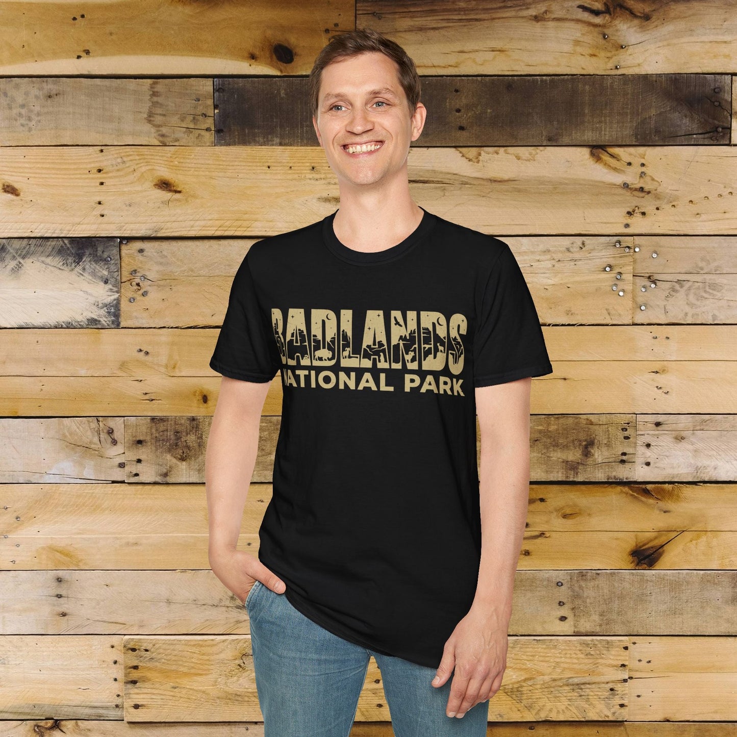 Badlands National Park graphic typography t-shirt alternate apparel color or product angle