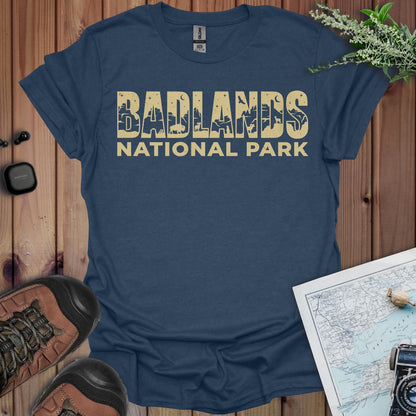 Badlands National Park graphic typography t-shirt detail or alternate product view