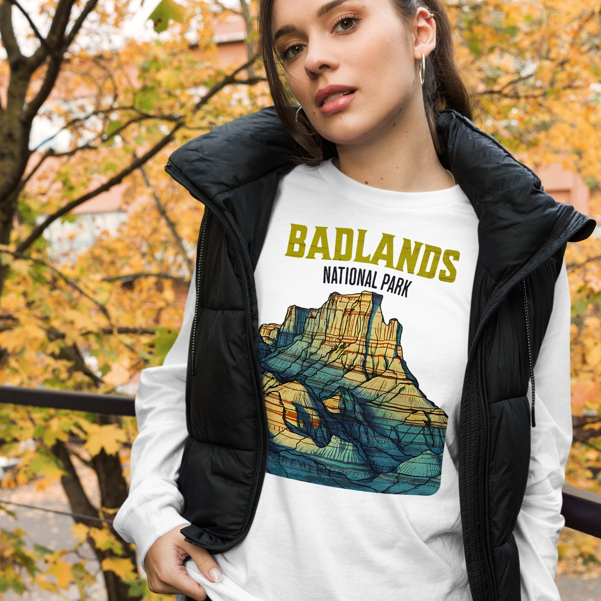 Badlands National Park long sleeve t-shirt alternate apparel color or product angle
