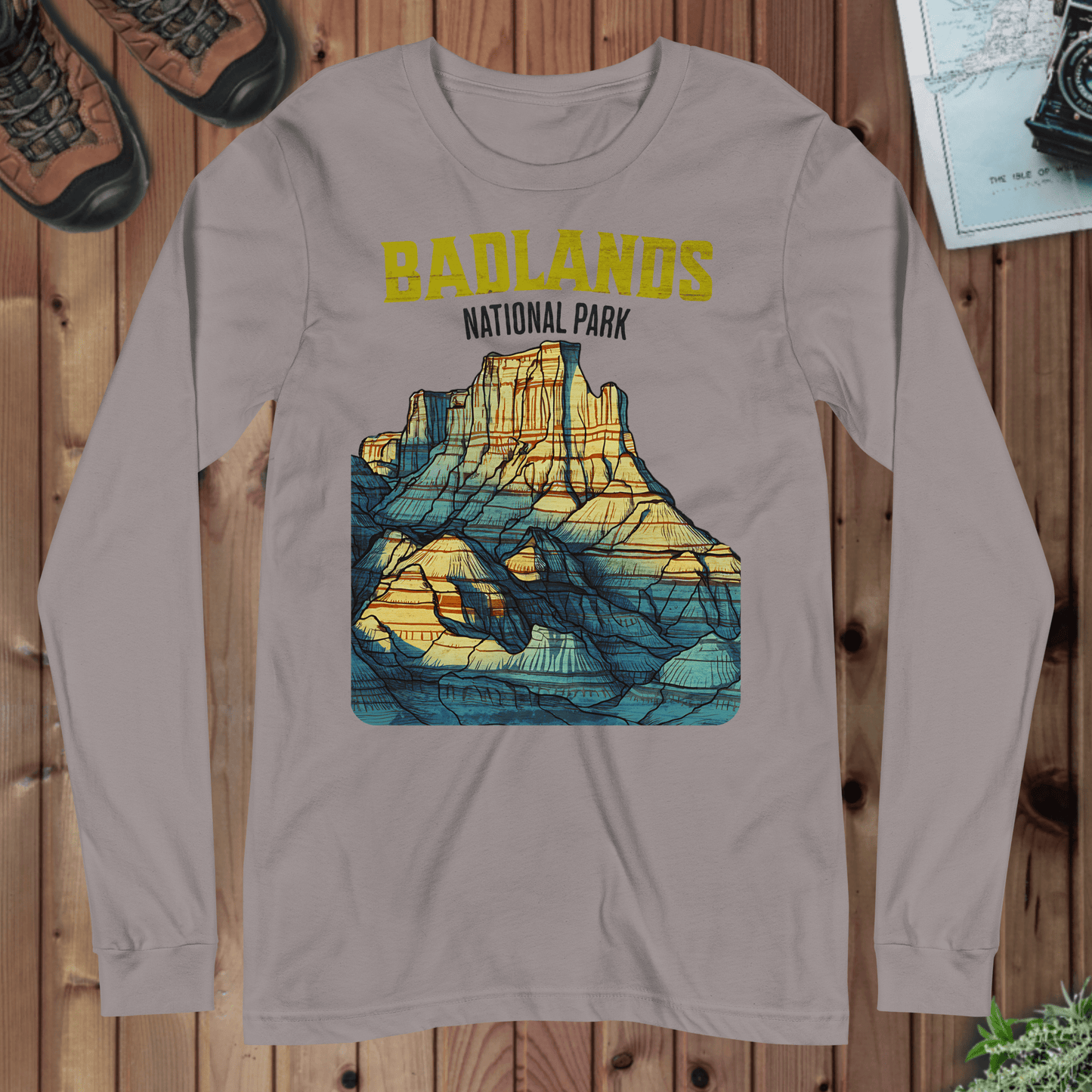 Badlands National Park long sleeve t-shirt detail or alternate product view