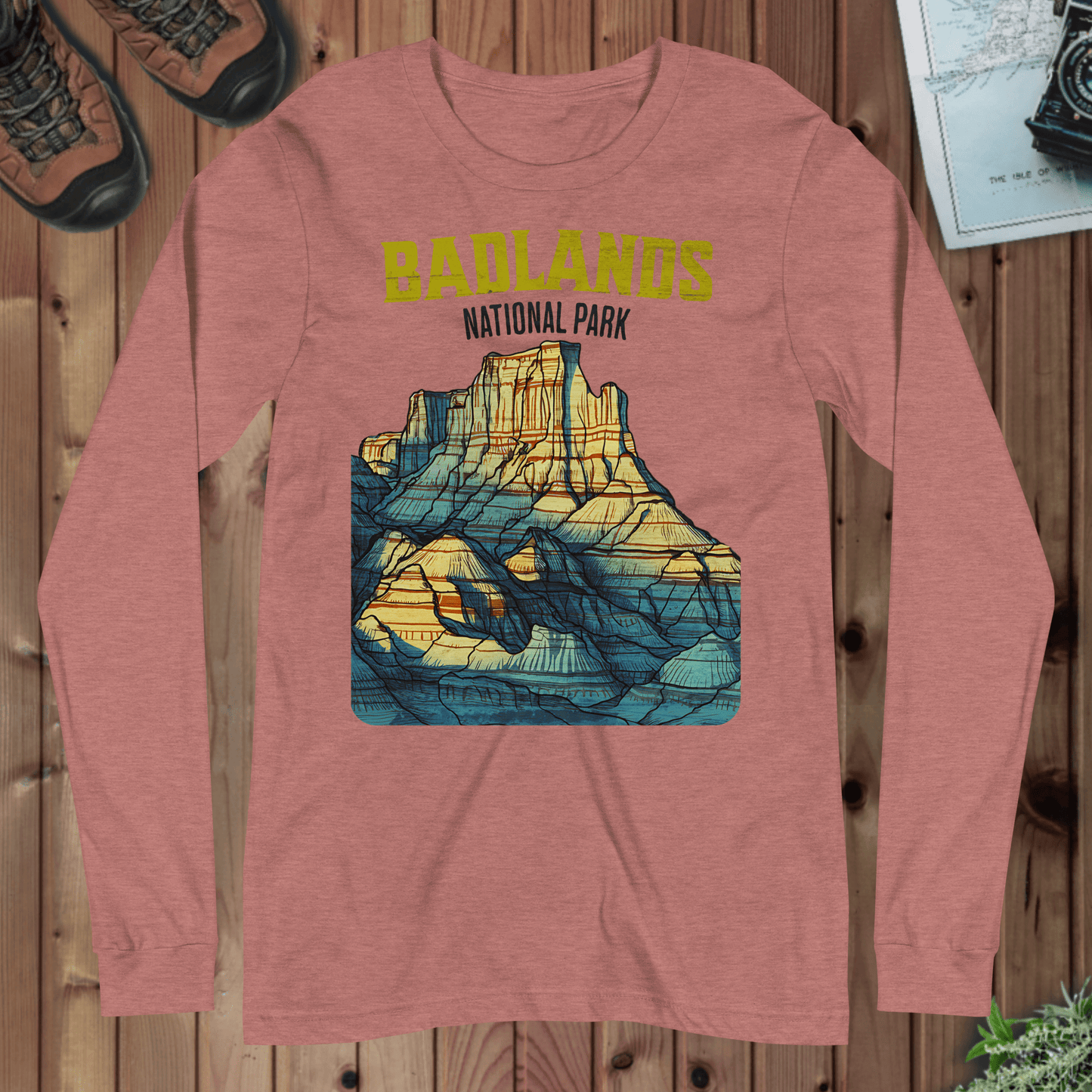 Badlands National Park long sleeve t-shirt alternate apparel color or product angle